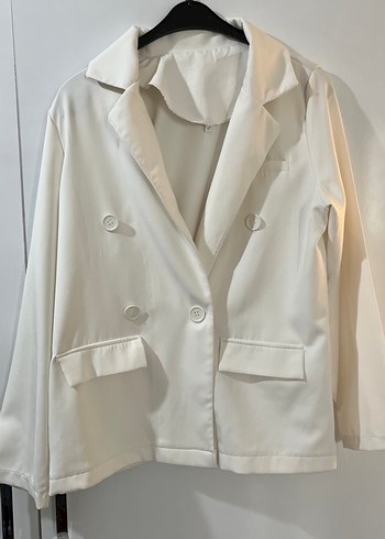 Ekru Kadın Midi Blazer