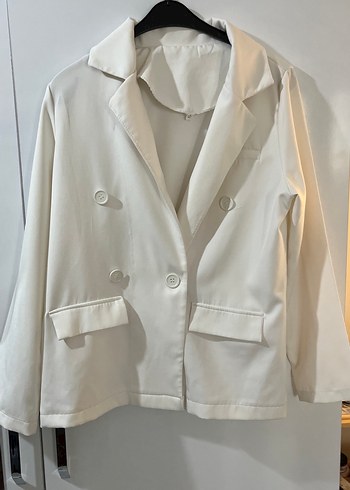 Diğer Ekru Kadın Midi Blazer