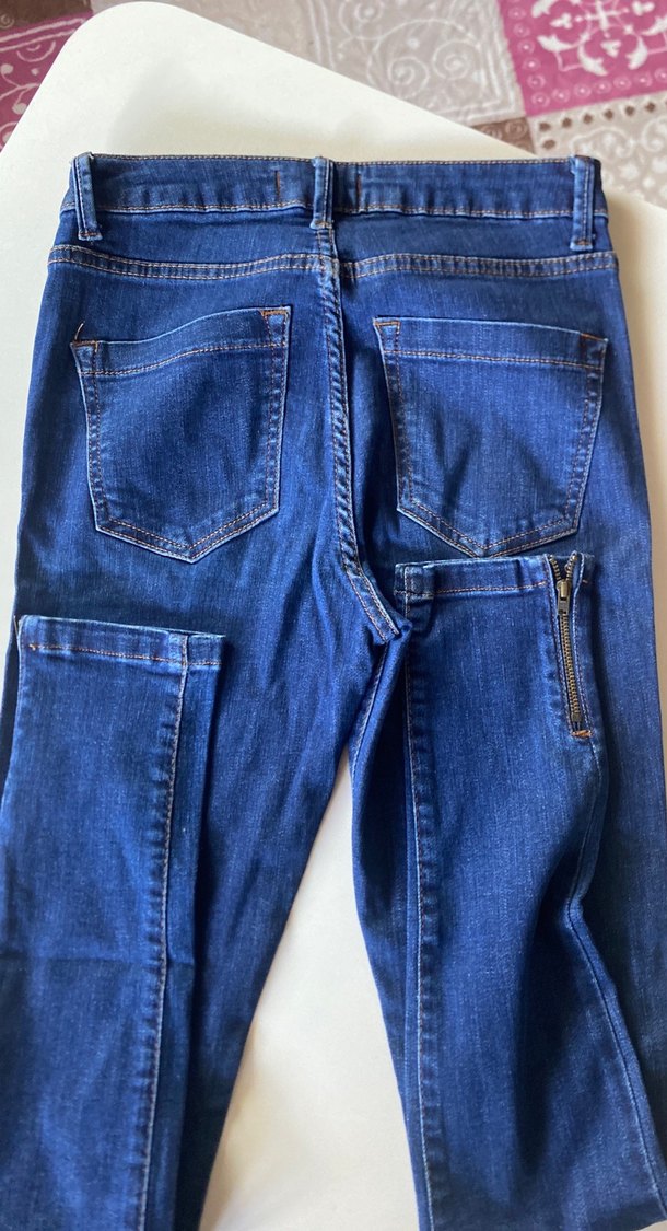Kadın Lacivert Midi Denim Pantolon — görsel 3/4