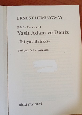 Beden Yaşlı Adam ve Deniz - Ernest Hemingway