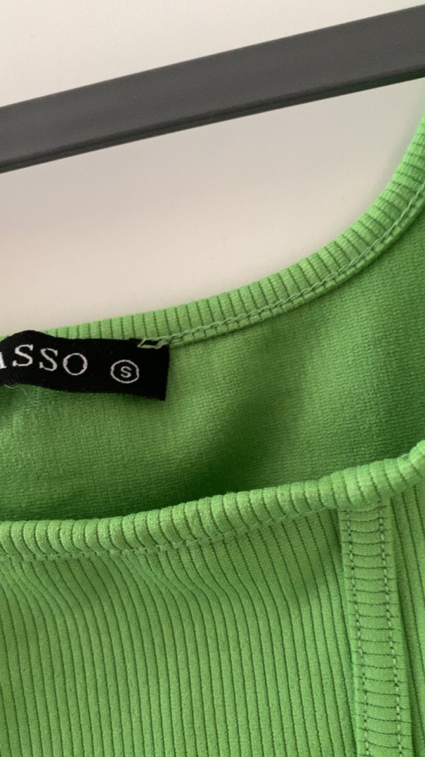 Yeşil Kadın Crop Top, Kolsuz, Dar Kesim - Görsel 2