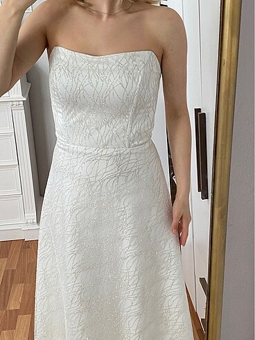 Ekru simli elbise - Görsel 10