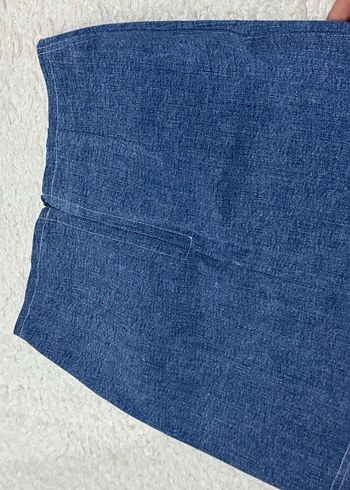 Zara Mavi Denim Mini Etek