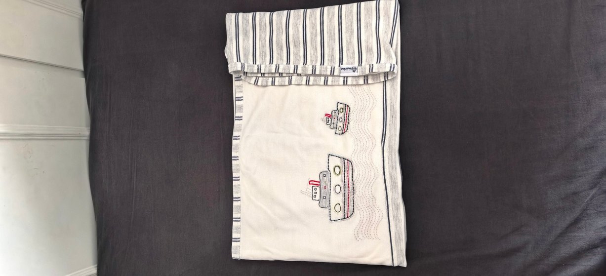 Gri Çizgili bebek örtüsü - Görsel 3