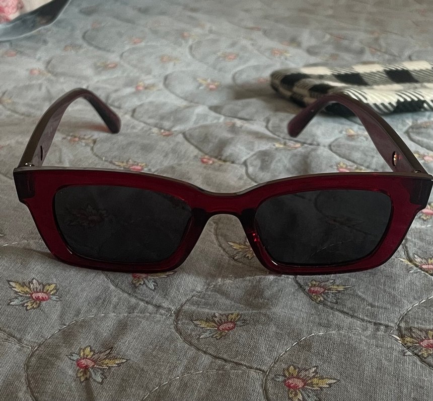 Retro Vintage Bordo Gözlük - Görsel 5