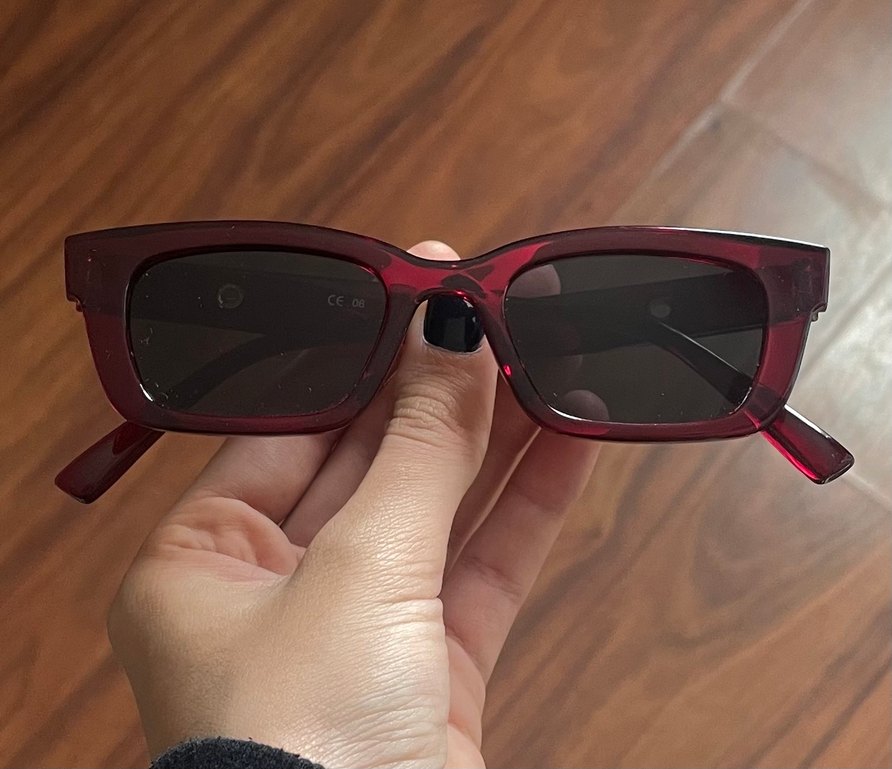 Retro Vintage Bordo Gözlük - Görsel 2