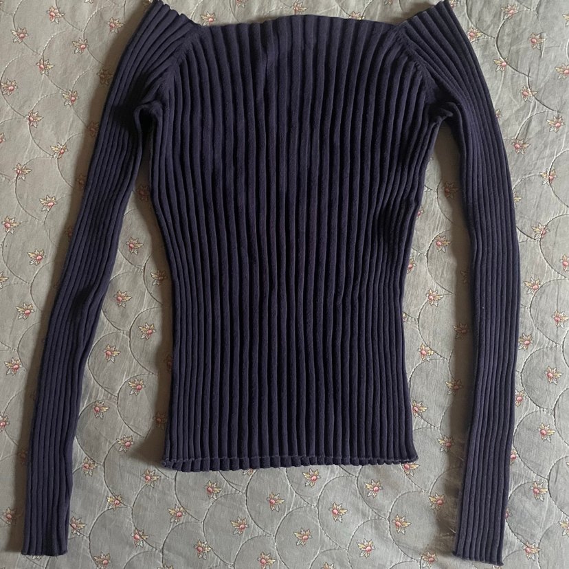 Kadın Mor Triko Bot Yaka Kazak - Görsel 3