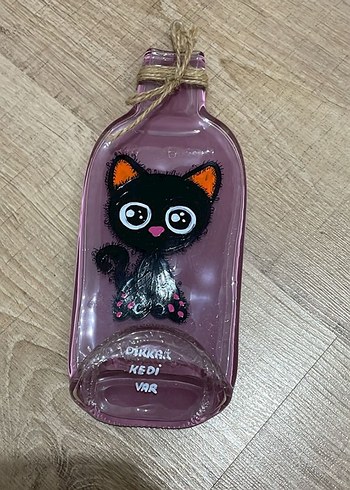 Mor Kedi Figürlü Cam Kedi aksesuar - Görsel 2