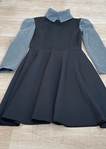 Gri Kollu Siyah Dizde biten Goth Elbise - Görsel 2