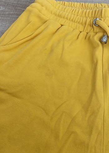 Sarı Kemerli Mini Kadın Eşofman Altı - Görsel 6