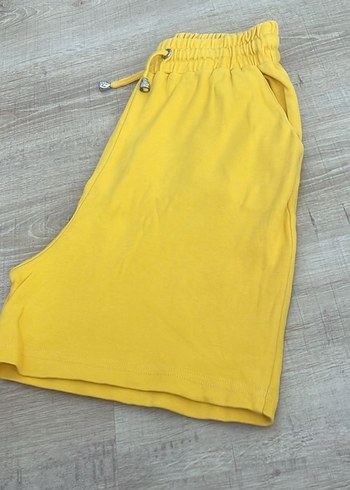 Sarı Kemerli Mini Kadın Eşofman Altı - Görsel 2