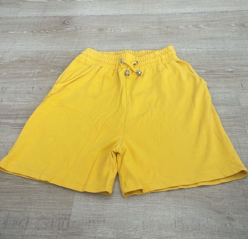 Sarı Kemerli Mini Kadın Eşofman Altı - Görsel 3