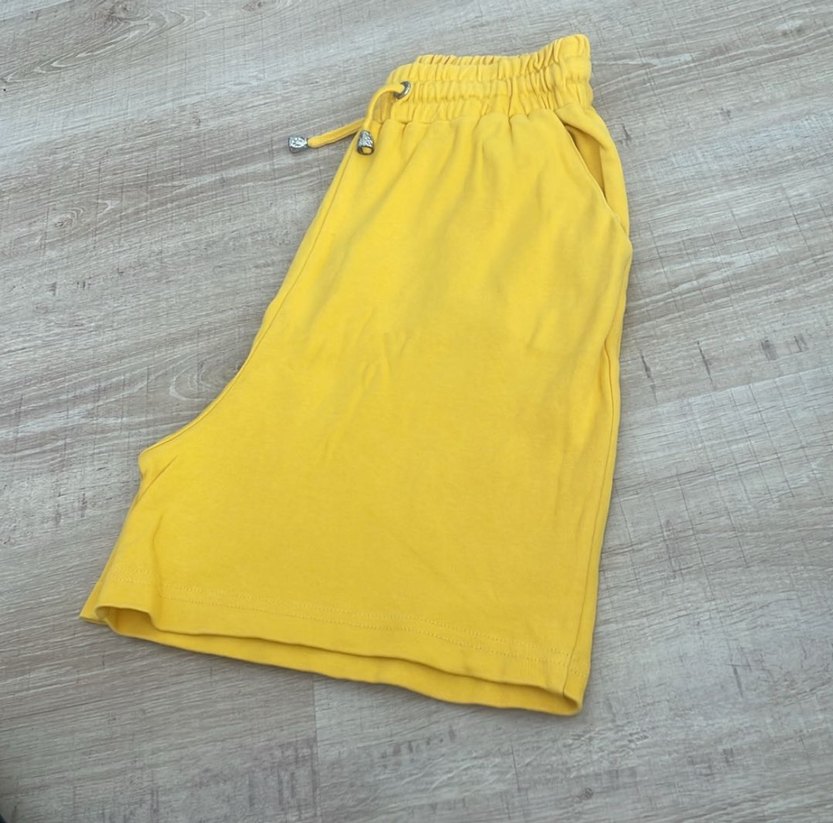 Sarı Kemerli Mini Kadın Eşofman Altı - Görsel 2