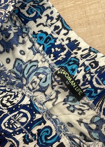 Mavi Renkli Bohem Desenli Kadın Pantolon - Görsel 4