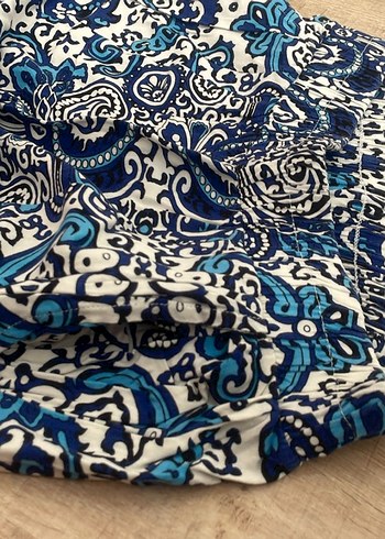 Mavi Renkli Bohem Desenli Kadın Pantolon - Görsel 3