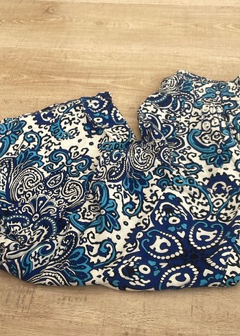 Mavi Renkli Bohem Desenli Kadın Pantolon - Görsel 5