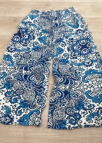 Mavi Renkli Bohem Desenli Kadın Pantolon - Görsel 2