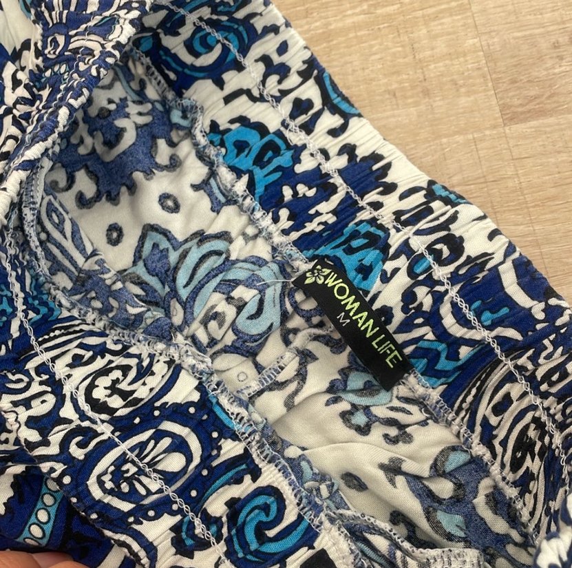 Mavi Renkli Bohem Desenli Kadın Pantolon - Görsel 4