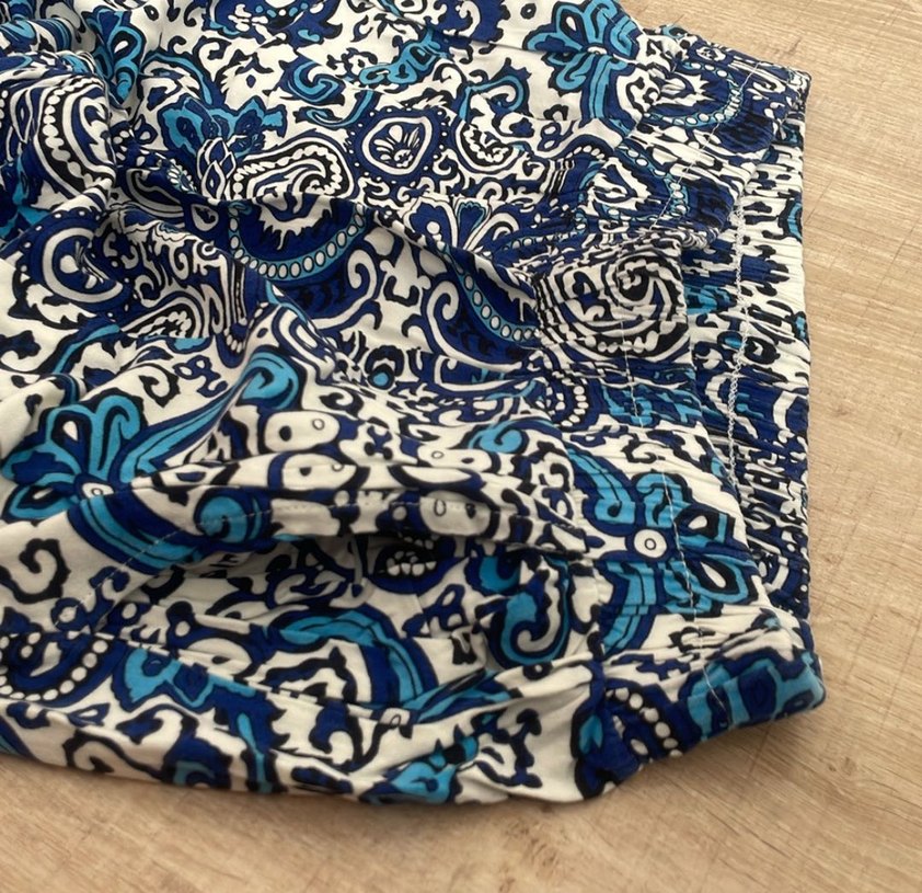 Mavi Renkli Bohem Desenli Kadın Pantolon - Görsel 3