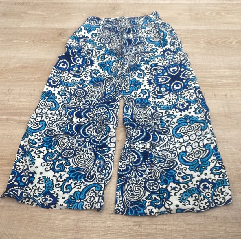 Mavi Renkli Bohem Desenli Kadın Pantolon - Görsel 2