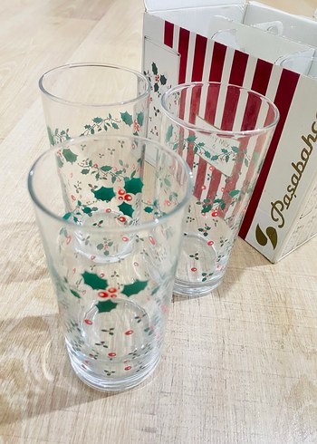 Yılbaşı Çiçek Desenli 6'lü Cam Bardak Seti - Görsel 5