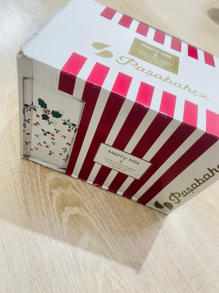 Yılbaşı Çiçek Desenli 6'lü Cam Bardak Seti - Görsel 2