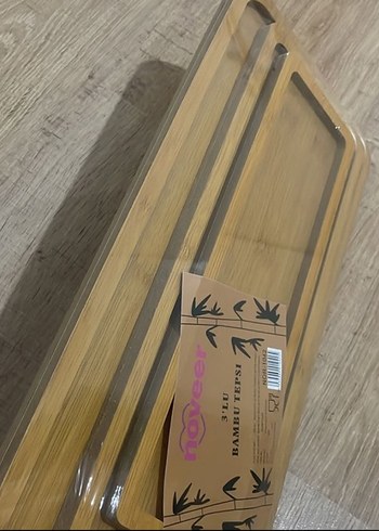 Koyu Kahverengi Ahşap Tepsi Seti - Görsel 2