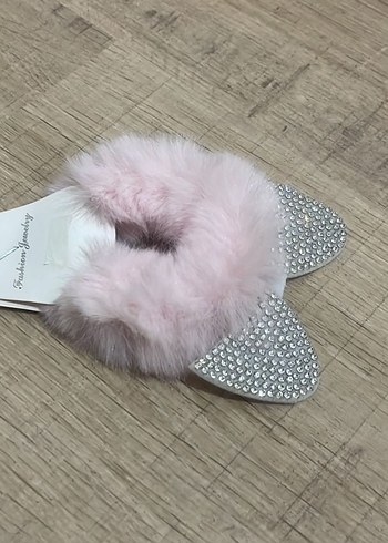 Pembe Tüylü taşlı toka - Görsel 3