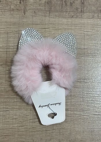 Pembe Tüylü taşlı toka - Görsel 2