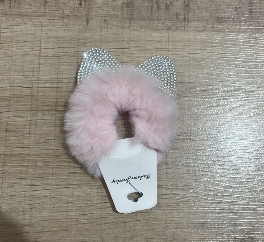 Pembe Tüylü taşlı toka - Görsel 2