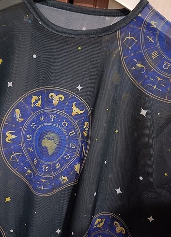 diğer Beden Astroloji Desenli Tül Elbise