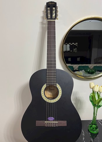 Siyah mat akustik gitar