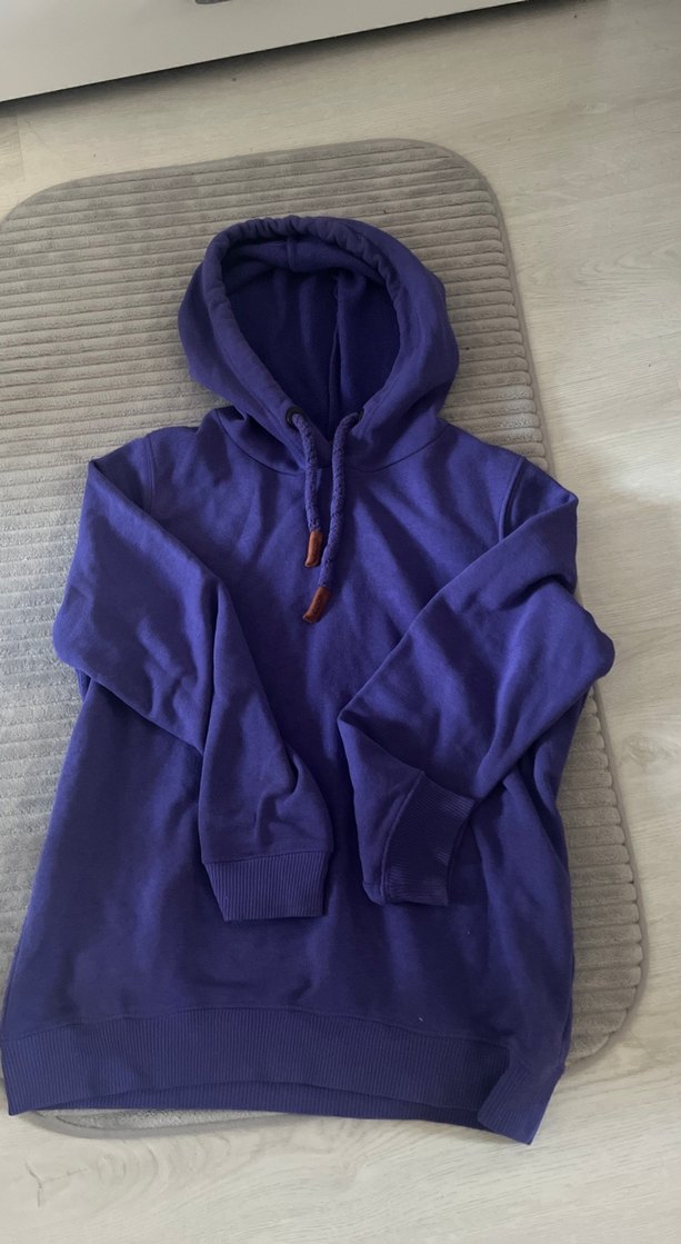 Kadın Mor Kapüşonlu Sweatshirt - Görsel 2