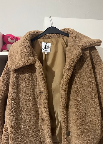 Kahverengi Peluş Kadın mont/ceket - Görsel 3