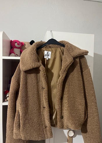 Kahverengi Peluş Kadın mont/ceket - Görsel 2