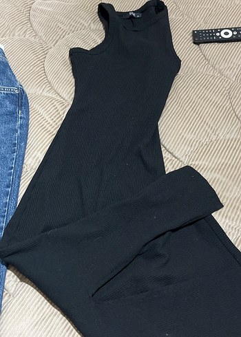 Kolsuz Siyah Uzun Kadın Elbise - Görsel 4