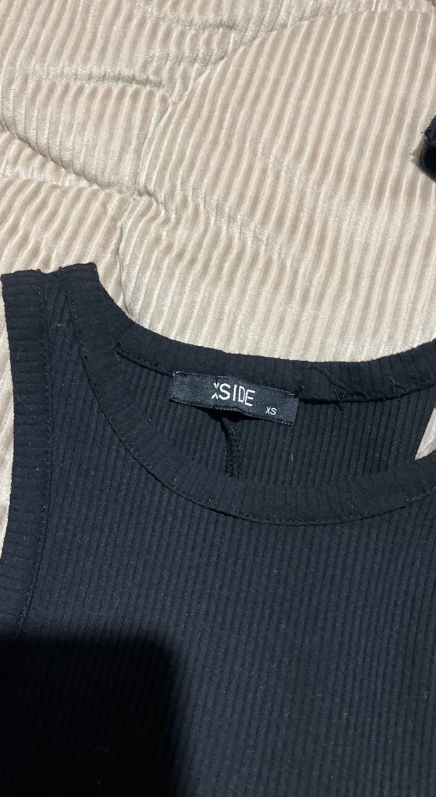 Kolsuz Siyah Uzun Kadın Elbise - Görsel 3