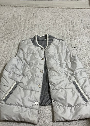 Gri Düğmeli Midi Kadın Yelek - Görsel 2