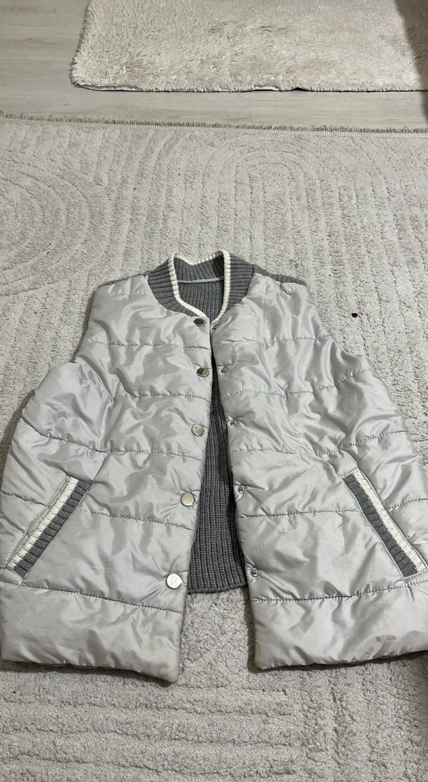 Gri Düğmeli Midi Kadın Yelek - Görsel 2