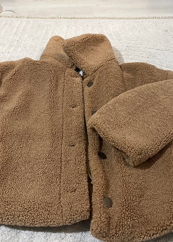 Kahverengi Kadın Sıcak Peluş Ceket - Görsel 3