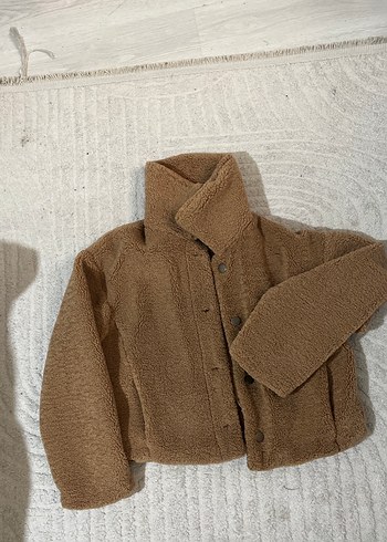 Kahverengi Kadın Sıcak Peluş Ceket - Görsel 2