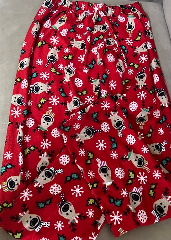diğer Beden Renkli Baskılı Kırmızı Pijama Altı