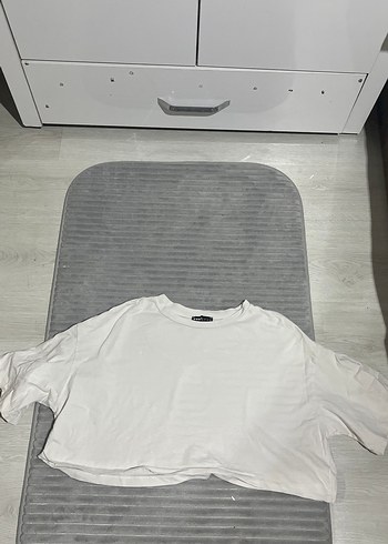 Kısa Kollu Beyaz Kadın Keten Tişört