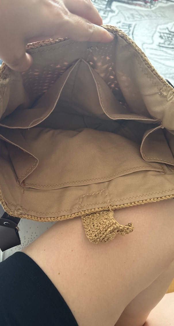 Bej Örgü Kadın Çanta, Tokalı - Görsel 4