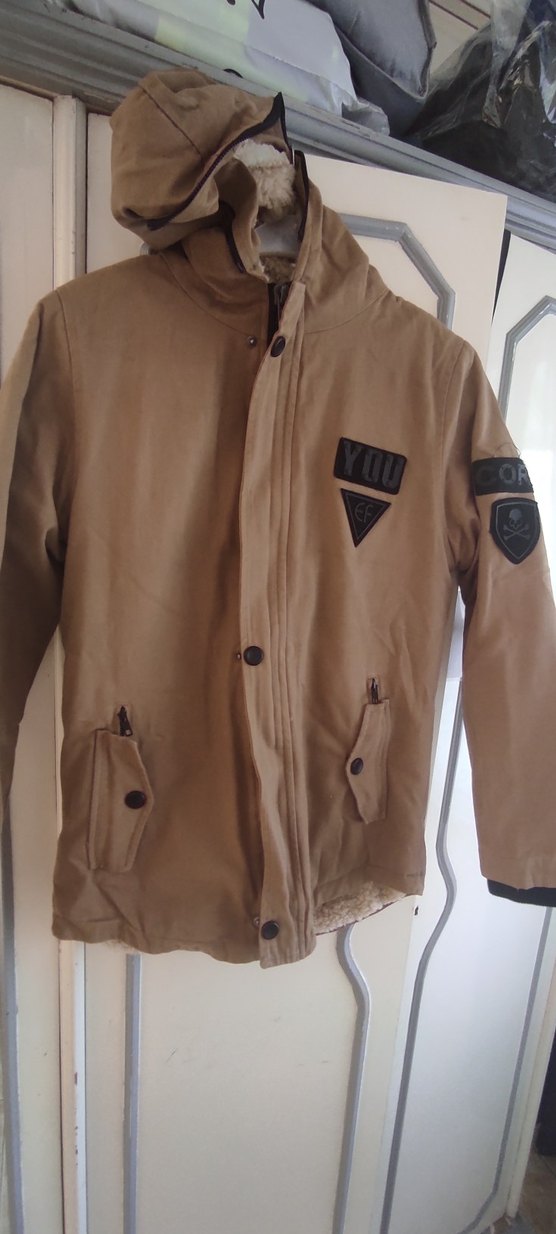 Bej Erkek Çocuk Düğmeli Street Wear Kaban - Görsel 3