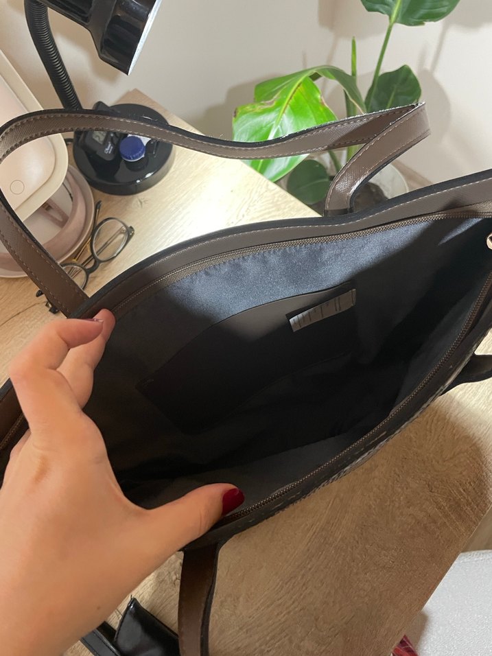 Kahverengi Yılan Derisi Desenli Deri Kadın Çanta - Görsel 3