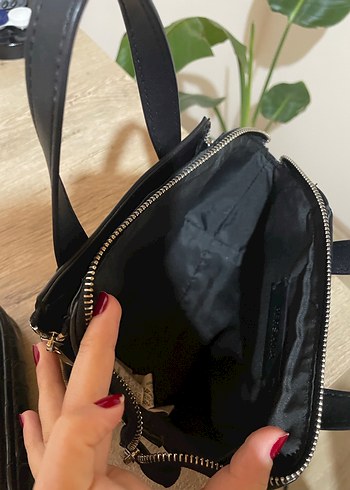 Siyah Deri Goth Kadın Çanta - Görsel 4