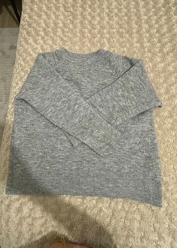 Gri Kadın Yün Triko Kazak - Görsel 2