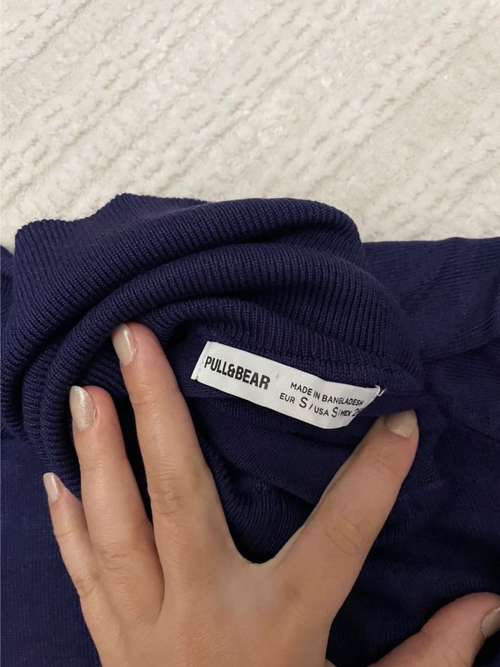 Lacivert Kadın Balıkçı Yaka Uzun Kollu Triko - Görsel 2