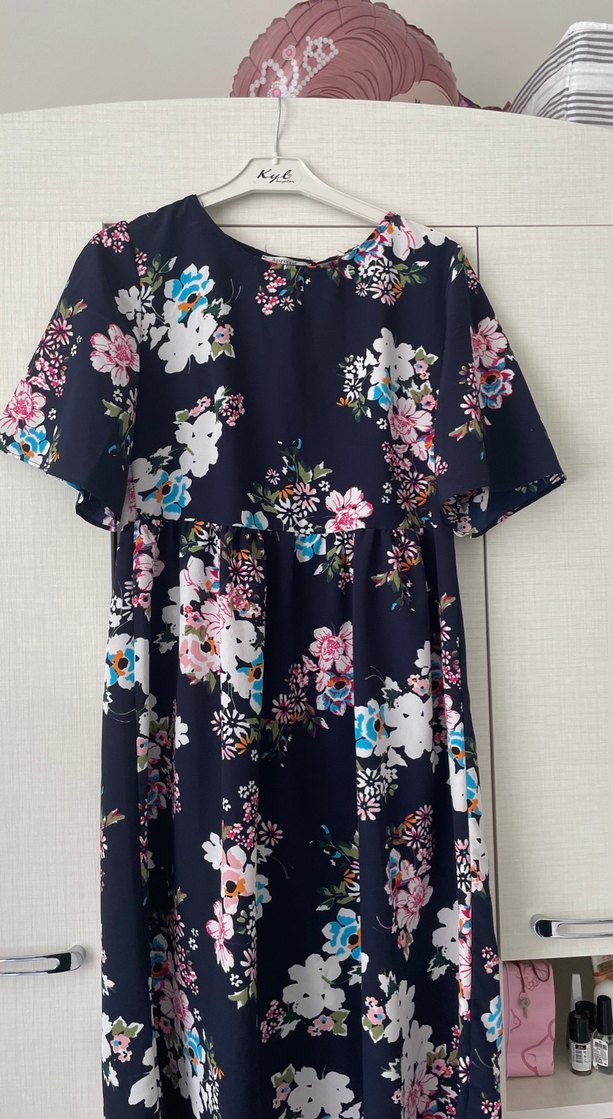 Çiçek Desenli Bohem Midi Hamile Elbisesi - Görsel 2